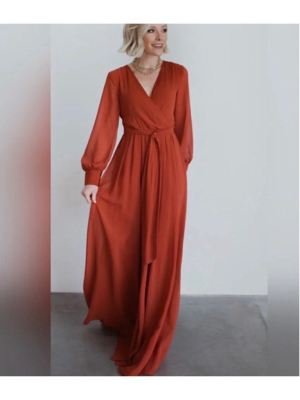 Baltic Born Celine Chiffon Maxi Dress L NWT